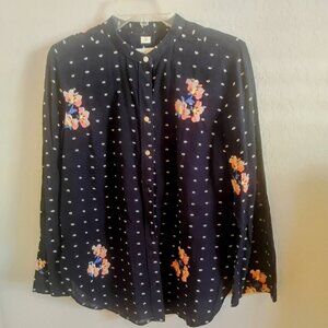 Loft navy floral top